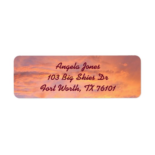 Texas Sunrise Etiket (Voorkant)