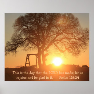 Texas Sunrise w/ Verse vanaf Psalm 118:24 Poster