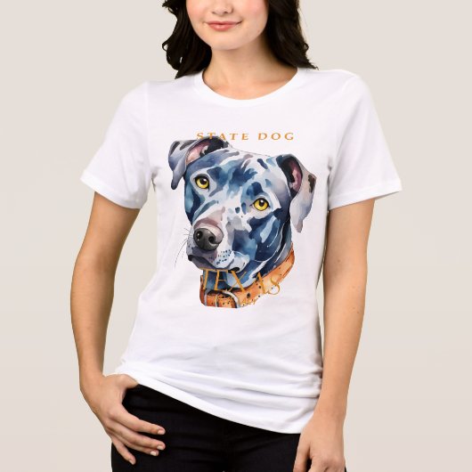 Texas Territory Blue Lacy Dog Tri-Blend Shirt (Voorkant)