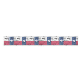 Texas Text Design-with Texas Flag Grosgrain Lint
