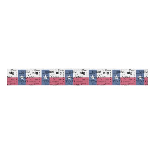 Texas Text Design-with Texas Flag Grosgrain Lint (Voorkant)