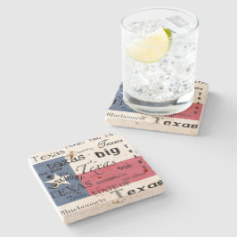 Texas Text Design-with Texas Flag Stenen Onderzetter