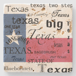 Texas Text Design-with Texas Flag Stenen Onderzetter