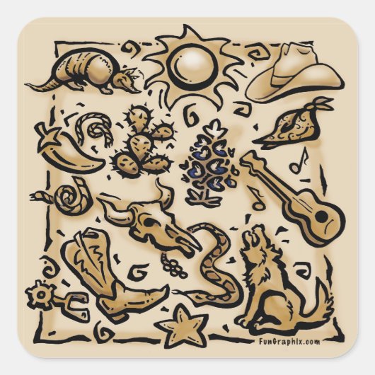 Texas Thang Vierkante Sticker (Voorkant)