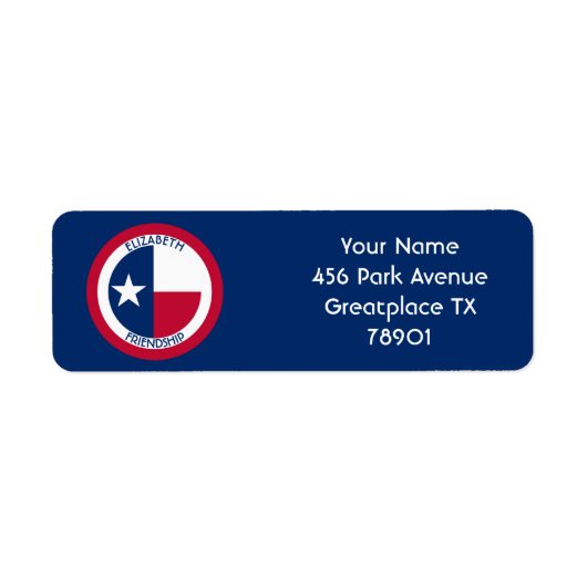 Texas The Lone Star Personalized Flag Etiket (Voorkant)