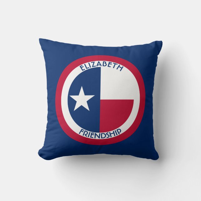 Texas The Lone Star Personalized Flag Kussen (Voorkant)