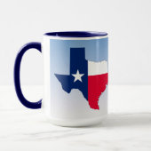 Texas-thema op blues, mok (Links)