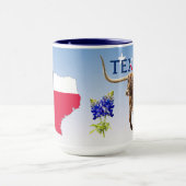 Texas-thema op blues, mok (Midden)