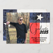 Texas Thème Faire-part de diplôme de la photo (Devant / Derrière)