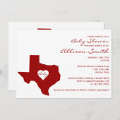 Texas Thème Rouge Blanc Bébé Douche Invitations (Devant / Derrière)