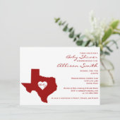 Texas Thème Rouge Blanc Bébé Douche Invitations (Debout devant)