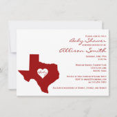 Texas Thème Rouge Blanc Bébé Douche Invitations (Devant)