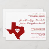 Texas ThMED Red White Wedding Invitations Kaart (Voorkant / Achterkant)