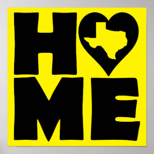 Texas Thuis Hart Staat Poster Bord