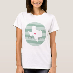 Texas Thuisstaat Liefde met Aangepast Hart T-shirt