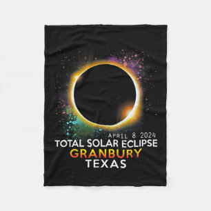Texas Totaal Zonsverduistering April 8 2024 Fleece Deken