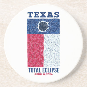 Texas Total Eclipse Stone Onderzetter, ronde zands Zandsteen Onderzetter