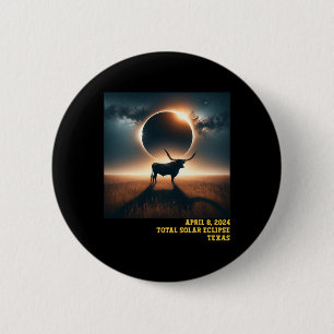 Texas Total Solar Eclipse 2024 Herdenkingsdag Astr Ronde Button 5,7 Cm