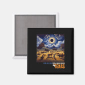 Texas Total Solar Eclipse 8 april 2024 Texas Solar Magneet (Voorkant / Achterkant)