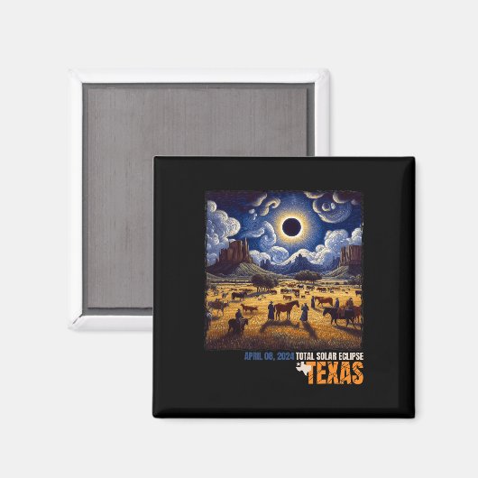 Texas Total Solar Eclipse 8 april 2024 Texas Solar Magneet (Voorkant / Achterkant)