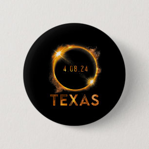 Texas Total Solar Eclipse 8 april 2024 Texas Solar Ronde Button 5,7 Cm