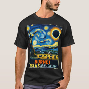 Texas Totale Zonsverduistering 2024 Sterrennacht T-shirt