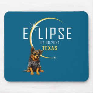 Texas Totale Zonsverduistering Hond Illustratie Muismat