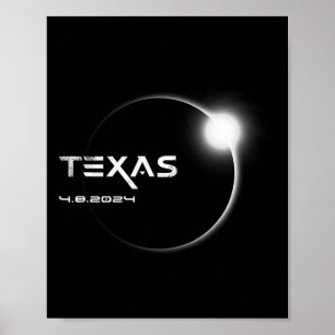 Texas Totality 4.08.2024 Totale Zonsverduistering Poster