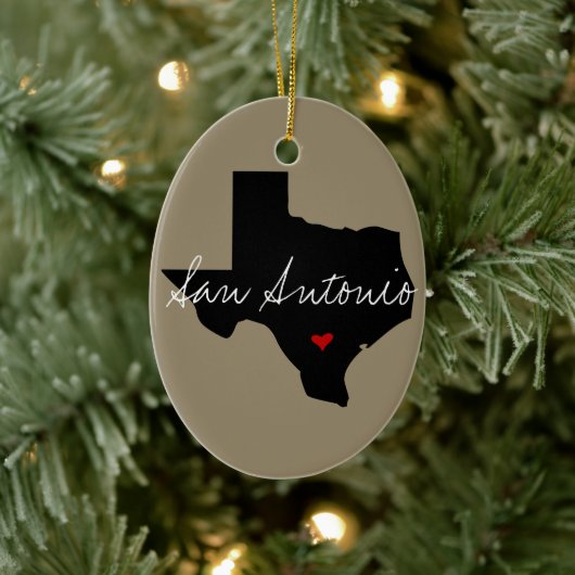Texas Town Keramisch Ornament (Boom)