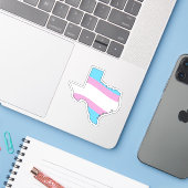 Texas Trans Pride Sticker (Laptop met iPhone)