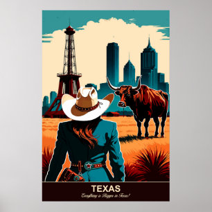 Texas Travel : Tout est plus grand poster de voyag