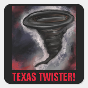 TEXAS TWISTER VIERKANTE STICKER