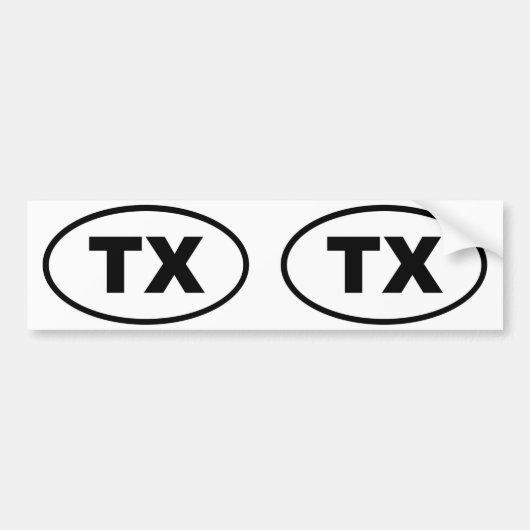 Texas TX oval Bumpersticker (Voorkant)