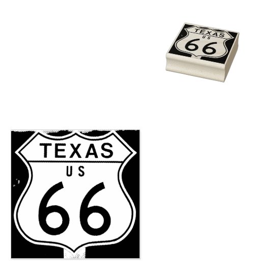 Texas US route 66 signature tampon en caoutchouc (Tamponné)