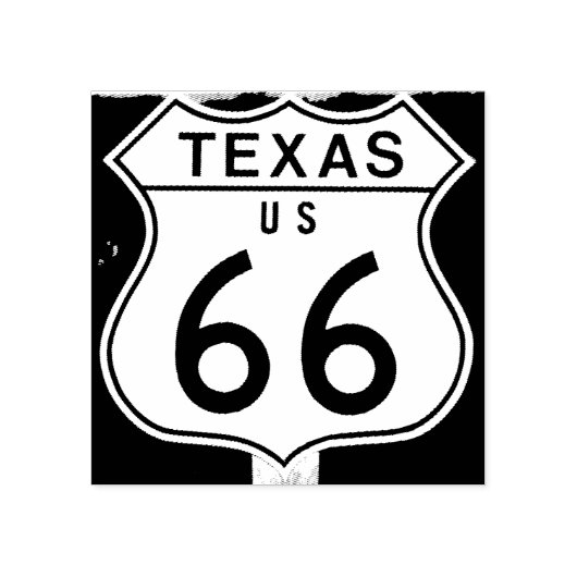 Texas US route 66 signature tampon en caoutchouc (Impression)