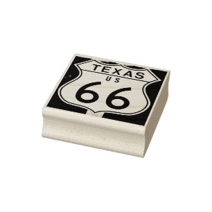 Texas US route 66 signature tampon en caoutchouc