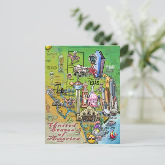 Texas USA Briefkaart (Staand voorkant)