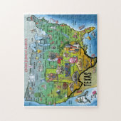 Texas USA Cartoon Map Legpuzzel (Verticaal)
