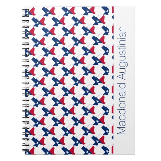 TEXAS USA FLAG Custom Add Name Notebook Journal (Devant)