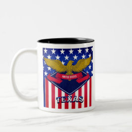 Texas USA Flag Tweekleurige Koffiemok