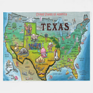 Texas USA Fleece Blanket Deken