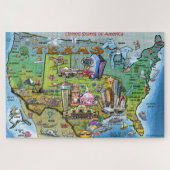 Texas USA Fun Map Legpuzzel (Horizontaal)