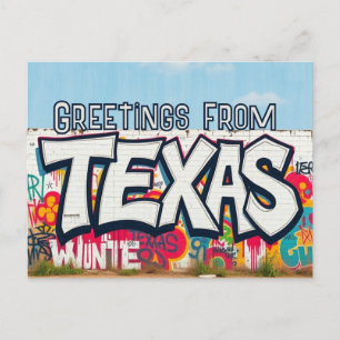 Texas USA graffiti stijl begroeting Briefkaart
