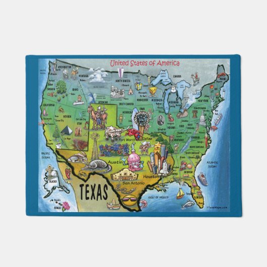 Texas USA Map Deurmat (Voorkant)