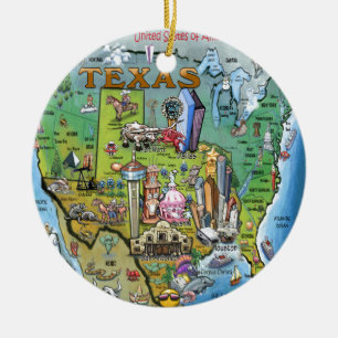 Texas USA Map Keramisch Ornament