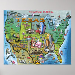 Texas USA Map Poster