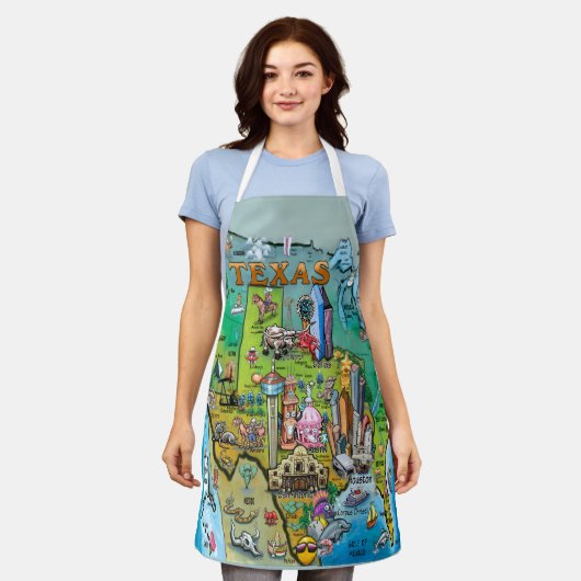 Texas USA Map Schort (Gedragen)