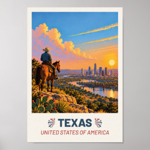 Texas USA – Vintage Travel Poster