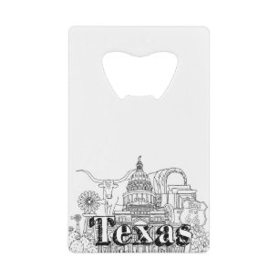 Texas Vakantie Kunst Tekenen Vakantie Kunst Reizen Kredietkaart Flessenopener
