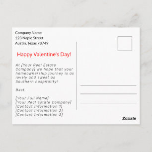 Texas ♥ Valentijnsdag Realtor Marketing Briefkaart